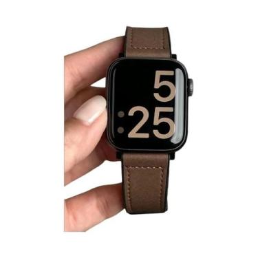 Imagem de Pulseiras De Couro Para Apple Watch Series 8 3 SE 6 7 Ultra 44mm 40mm 