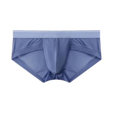 Imagem de Cueca boxer masculina de verão com protuberância de seda gelo ultrafin