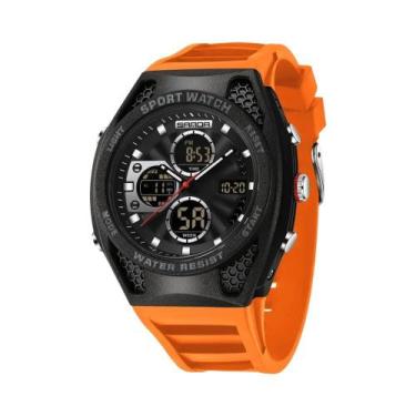 Imagem de Relógio Esportivo Digital Masculino À Prova D'Água Com Pulseira De Sil