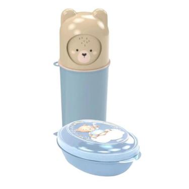 Imagem de Kit Porta Escova Dental Case Estojo Ludico + Saboneteira Infantil Esco