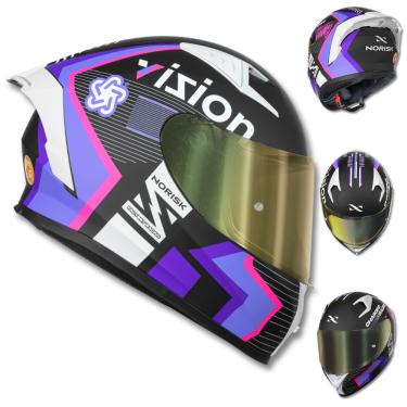 Imagem de Capacete NORISK Flow Vizion Roxo Rosa Branco