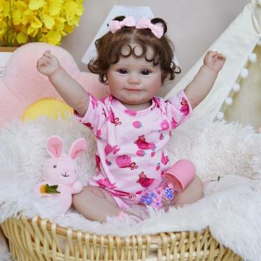 Imagem de Boneca Bebê Reborn Realista Brastoy 48 cm Silicone Kit Conjunto de Rou