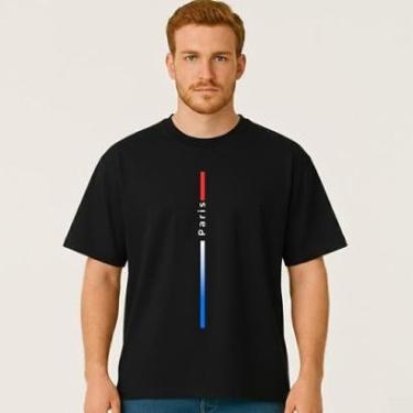 Imagem de Camiseta Oversized Masculina PARIS VERTICAL Exclusiva Algodão Premium-Masculino