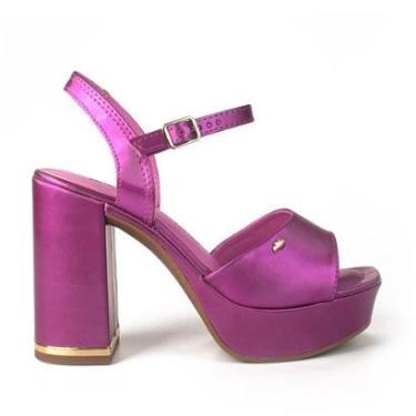 Imagem de Sandália Dakota de Salto Bloco Metalizado Y6653-Feminino