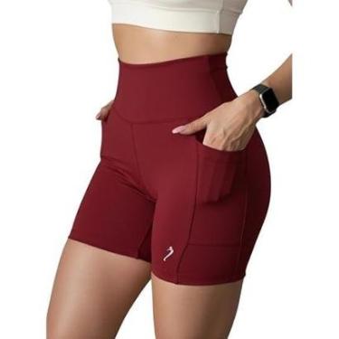 Imagem de Short Com Bolso Feminino Compressão Para Corrida Academia Drisheer-Feminino