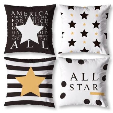 Imagem de Kit 4 Capa de Almofada 40cm x 40cm Decorativas Estampadas Digital Colo