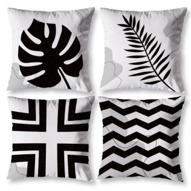 Imagem de Kit 4 Capa de Almofada 40cm x 40cm Decorativas Estampadas Digital Colo