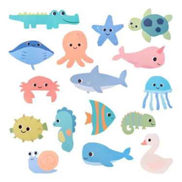 Imagem de Brinquedo De Banho 3+ Peças Eva Que Aderem Aos Azulejos Buba