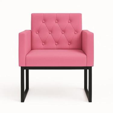 Imagem de Poltrona Para Sala De Estar Reforçada Recepção Base Ferro - Móveis Maf