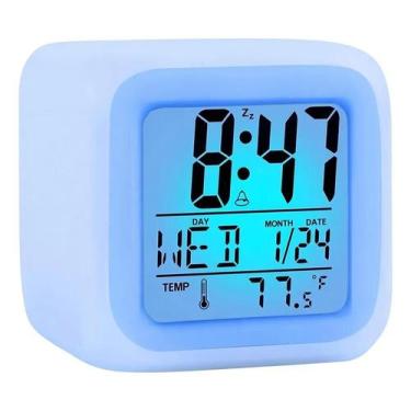 Imagem de Relógio Despertador Digital De Mesa mesa de cabeceira Led Colorido - C