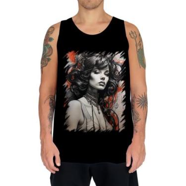 Imagem de Camiseta Regata Pintura a Carvão Mulher Arte Esfumaçada 2 - Kasubeck S