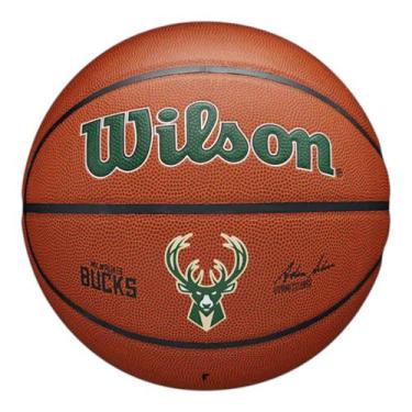 Imagem de Bola de Basquete Wilson NBA Team Alliance Milwaukee Bucks 7, Laranja, 