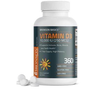 Imagem de Suprimento De 10 Anos De Vitamina D3 Bronson 10.000 Ui (250 Mcg)-Unissex