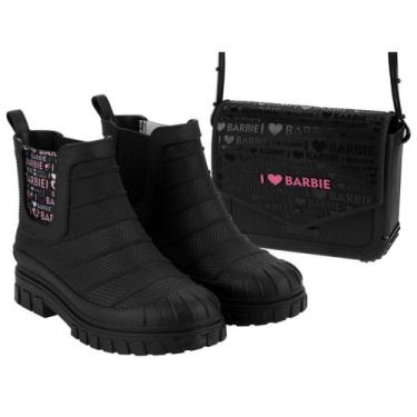 Imagem de Bota Grendene Kids 22918 Barbie Love Bag Infantil, Preto, 28