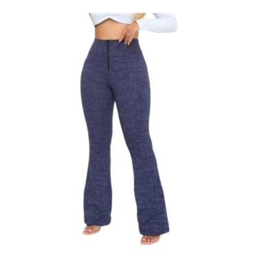 Imagem de Calça Social Flare Bailarina Com Zíper Bolso E Cintura Alta - Nerimar,