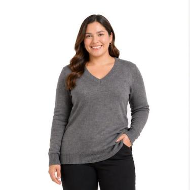 Imagem de Blusa Suéter Feminino em Tricot Inverno Frio Cor:RoyalTamanho:G - Kant