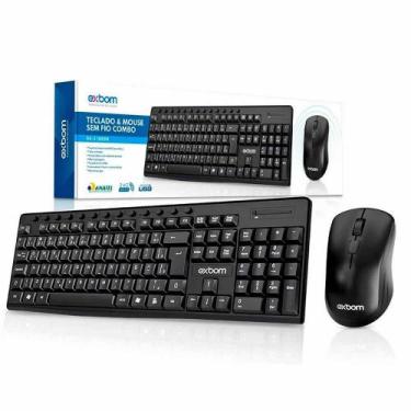 Imagem de Kit Combo Teclado e Mouse Sem Fio Wireless c/ Multimídia Exbom BK-S100