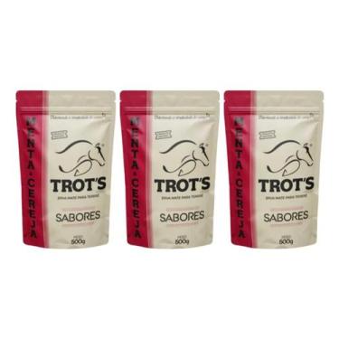 Imagem de Kit 3 erva mate terere premium trots sabor menta & cereja - kit trots 