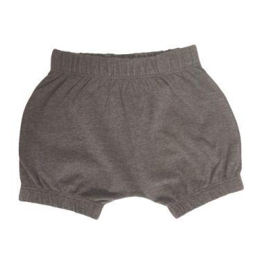 Imagem de Shorts bebê unissex saruel com elástico piquet cinza grafite - Dudsbb,