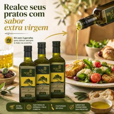 Imagem de Kit 3 Azeite Extra Virgem Nova Oliva 450ml