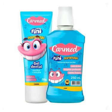 Imagem de Kit Gel Dental 70g Enxaguante Bucal 250ml Framboesa Morango - Cimed