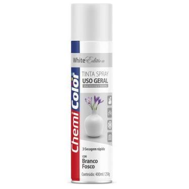 Imagem de Tinta Spray Uso Geral 350Ml - Chemicolor Cor: Branco Brilhante, Branco