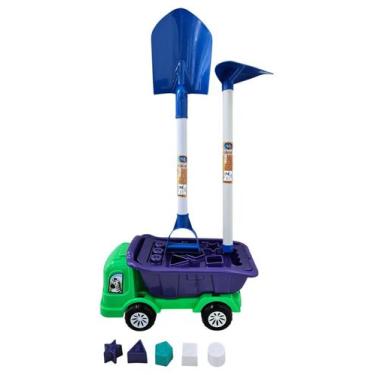 Imagem de Brinquedo Praia Infantil Caçamba Didática Pá Enxada Areia - Rei Do Bal