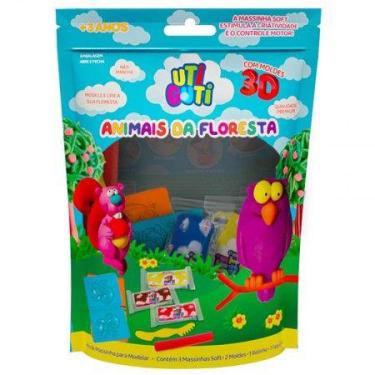Imagem de Massinha kit massa de modelar Animais da Floresta Utiguti 600108 - Lic