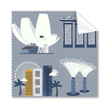Imagem de Pano de limpeza moderno de Singapura com pontos famosos Art Deco, 5 peças