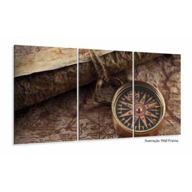 Imagem de Quadro Decorativo Mapas - Bússola - Tela Em Tecido