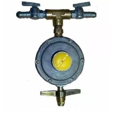 Imagem de Regulador Registro De Gás Duplo 2 Saídas (Aliança)