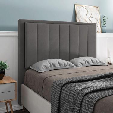 Imagem de Cabeceira Opala Cama Box King 195cm Suede Grafite