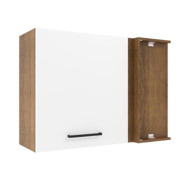 Imagem de Armário Aéreo de Canto Madesa Agata 1 Porta – Rustic/Branco