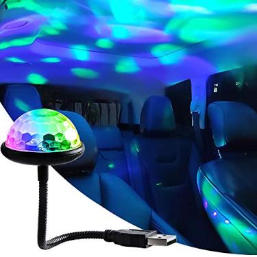 Imagem de KaiDengZhe Mini luz de discoteca USB romântica, ativada por som, flexível, multicolorida, decoração de ambiente de carro, lâmpada estroboscópica mágica para carro, quarto, festa, teto – Plug and Play