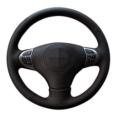 Imagem de DYBANP Capa de volante, para Suzuki Grand Vitara 2006-2014, capa de volante de couro preto costurada à mão DIY