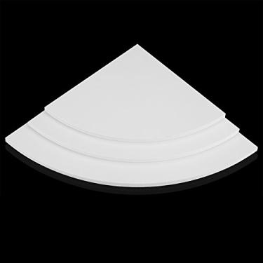 Imagem de Prateleira de parede de canto, prateleira de parede de 3 peças, prateleira de canto, para escritório fácil de limpar economizar espaço sala de estar