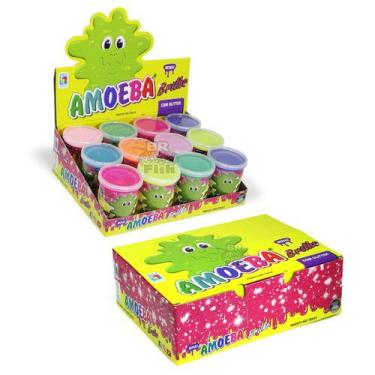 Imagem de Amoeba Glitter Kit 12 Caixa Fechada Geleinha Diversão Slime - Asca Toy