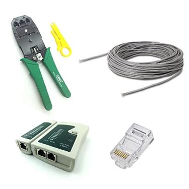 Imagem de Kit com 20 Metros de cado rede Nexans + Alicate de Crimpar + Testador Rj45 + 10 Plugs Rj45