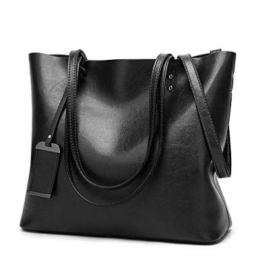 Imagem de ALARION Bolsa feminina com alça superior, bolsa de ombro, bolsa carteiro, 1 preto, Medium