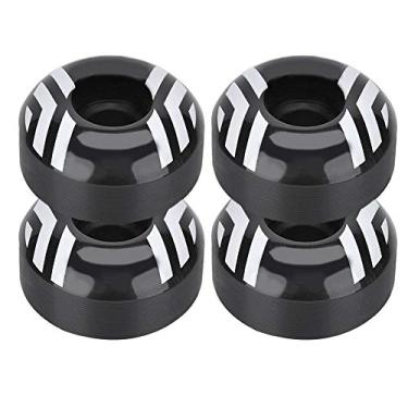 Imagem de Rodas de skate, 4 peças antiderrapantes resistentes ao desgaste, resistente a impactos, rodas de skate infantis de poliuretano de alta elasticidade (preta) suprimentos para scooter de carro elétrico