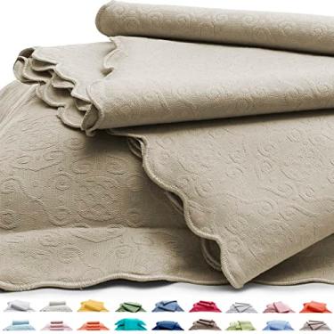 Imagem de Porta Travesseiro Capela Tognato Piquet Jacquard 100% Puro Algodão - Abas nos 4 lados - 50 x 70cm (Bege Atacama)