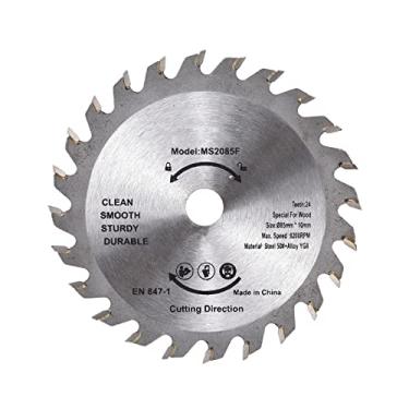 Imagem de Tingpai Lâminas de ser pa madei 3-3/8" (85mm) Lâminas de ser circular TCT Cortador de madei Aço de liga 24 dentes Lâminas de ser pa a amento em carboneto de madei pa corte de madei 1-1/16" (27mm) (e o dos co
