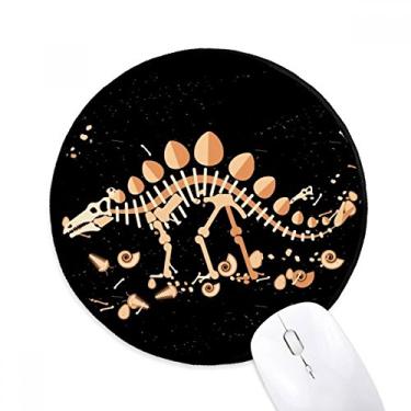 Imagem de Tapete de rato de estegossauro enorme grama de dinossauro tapete redondo para computador