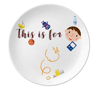 Imagem de Prato de porcelana de frutas Parabolic Trajectory Motion Prato de jantar redondo masculino