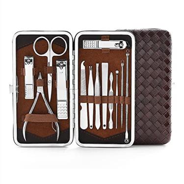 Imagem de Conjunto de manicure de aço inoxidável de 13 peças, cortador de unhas profissional, kit de ferramentas de pedicure, cortadores de aparador Paronychia, arquivo polido, 13 peças