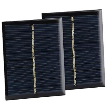 Imagem de Painel solar de polissilício, 2 pçs/conjunto 0.5W 5V placa de painel solar portátil de alta eficiência carregador de bateria para luzes de emergência luzes publicitárias