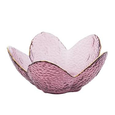Imagem de WOLFF BOWL DE CRISTAL MARTELADO COM BORDA DOURADA TAJ FLOR 16x8CM ROSA
