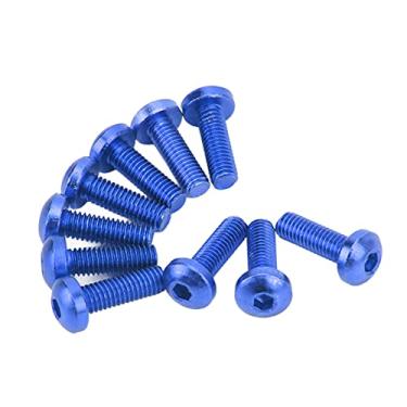 Imagem de Kit de parafusos de carenagem de motocicleta, conjunto de juntas de parafusos de para-brisa de motocicleta M5 de liga de alumínio e borracha de substituição para Suzuki (azul)