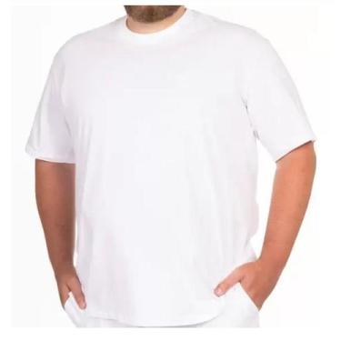 Imagem de Kit Com 5 Camisetas Masculina Branca Lisa Básica Xg 100% Algodão Premi