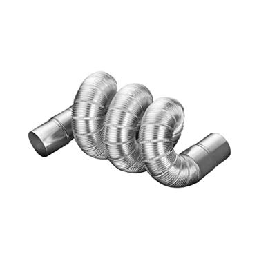 Imagem de Tubo de Fogão, Chaminé Aquecedor a Gás Portátil Tubo de Exaustão Peças Flexíveis Tubo de Extensão de Chaminé para Acampamento, Caminhadas, Queimador, 7cm x 2m